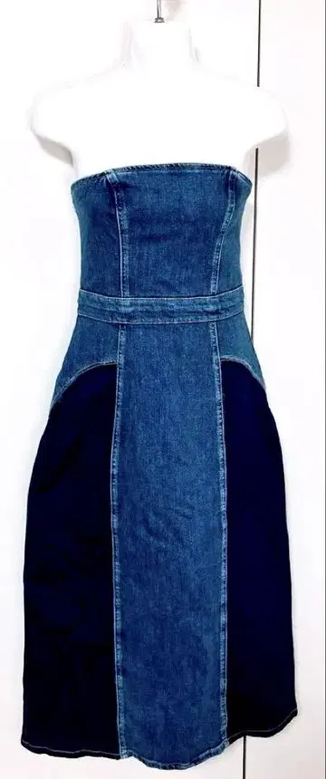 ZARA 스트랩리스 데님 원피스 M 택 포함 새상품