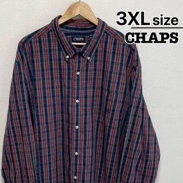 CHAPS 긴팔 셔츠 3XL 타탄 체크 네이비 레드 그린