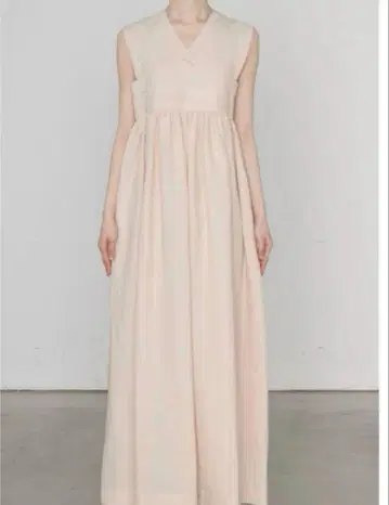 HYKE LINEN MAXI DRESS 오트밀