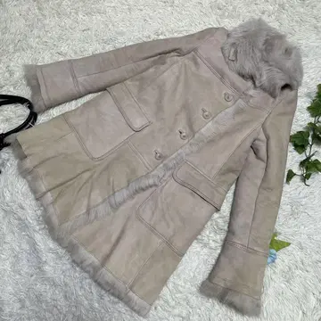 구제 의류 스터링 루어 리얼 무스탕 코트 베이지 퍼 양가죽 36 S