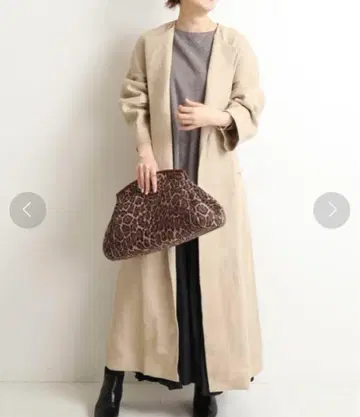 IENA LINEN 노카라 롱 코트 36 린넨 100%