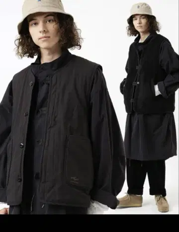 ARMY TWILL 프릭스스토어 별주 리버서블 보아 베스트 M 블랙
