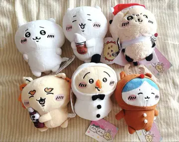 치이카와 봉제 인형 6점 세트 메리크리 하치와레 토끼 시사 랏코