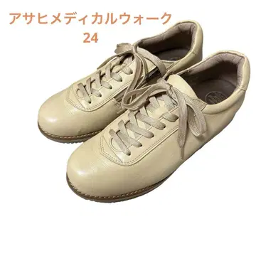 ASAHI 아사히 메디컬 워크 가죽 스니커즈 크림색 24cm