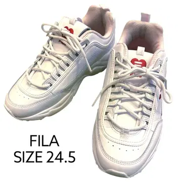 FILA 휠라 통굽 스니커즈 하트 화이트 여성용 24.5cm