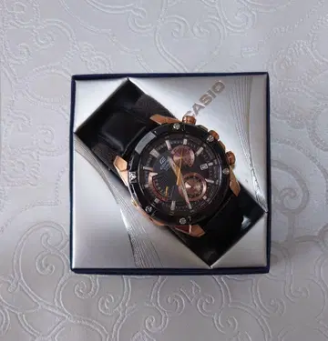 CASIO EDIFICE 손목시계 블랙/로즈 골드