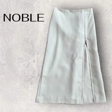 NOBLE 지퍼 A라인 스커트 롱 종아리 기장 34 사다리꼴 화이트