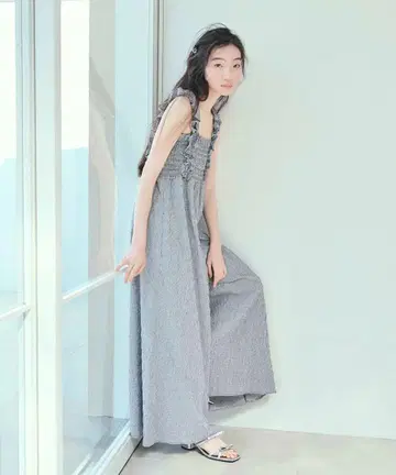 헤더 프릴 숄더 올인원