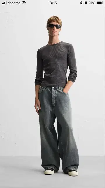 미사용 새상품 택 포함 ZARA 슈퍼 배기 핏 청바지 EU38