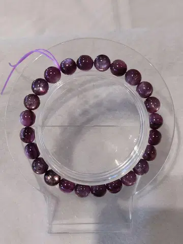 보라색 비즈 팔찌 16cm 퍼플 운모