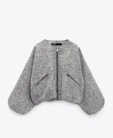 ZARA 그레이 벌룬 슬리브 자켓