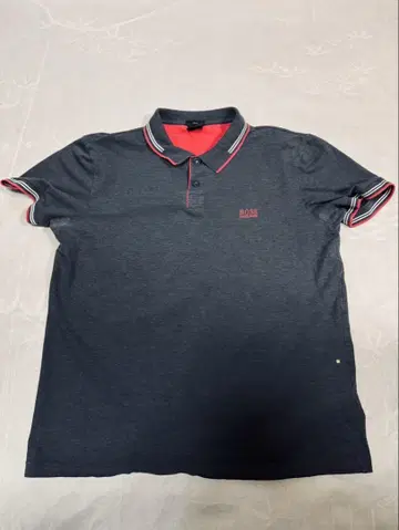 HUGO BOSS 다크 그레이 피케 셔츠 L SLIM FIT