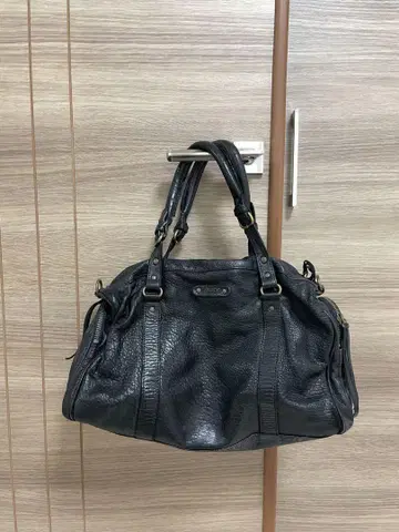 ABACO 블랙 가죽 핸드백