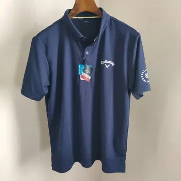 Callaway 반팔 피케 셔츠 네이비 LL 흡한속건 골프웨어