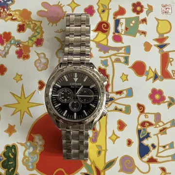 CITIZEN 크로노그래프 손목시계 블랙 Eco-Drive
