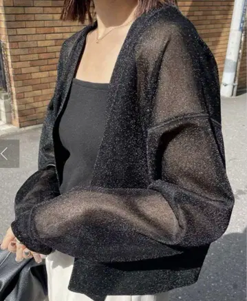 라메 시어 가디건