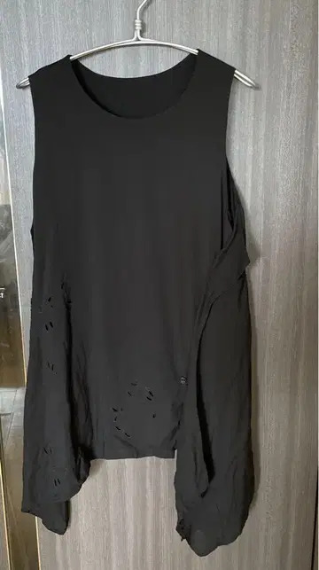 y's 블랙 베스트 컷워크 자수