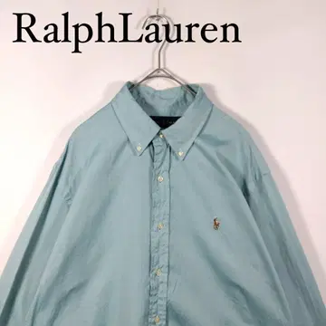 Ralph Lauren 스카이블루 버튼 다운 긴팔 셔츠 L 라이트 부루