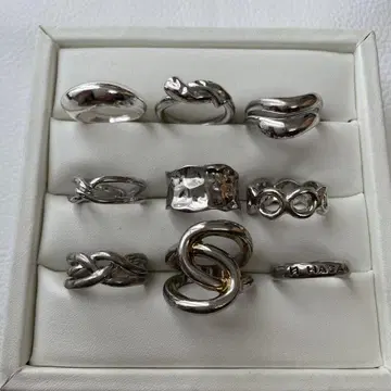 실버 컬러 반지 모음 9점
