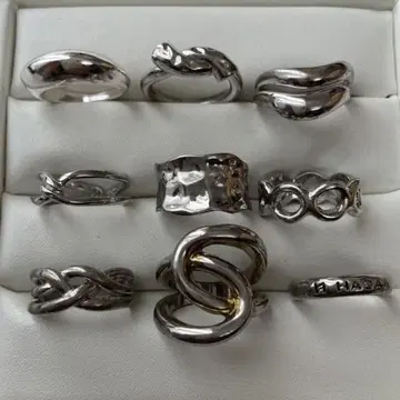 실버 컬러 반지 모음 9점