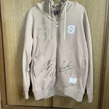 [ hummel ] 집업 후드티 시가 레이크스 친필 사인 베이지