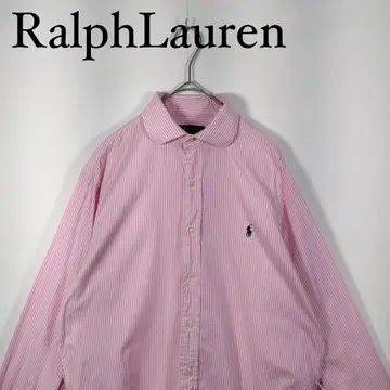 Ralph Lauren 핑크 스트라이프 긴팔 와이셔츠 M