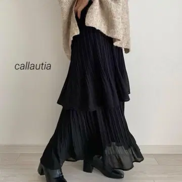 callautia 카라우티아 플리츠 캉캉 스커트 블랙 M
