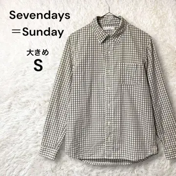 SEVENDAYS=SUNDAY 깅엄 체크 셔츠 긴팔 S 코튼