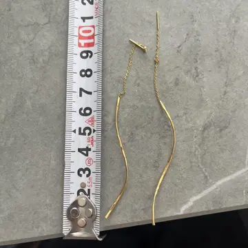골드 도금 슬림 링 귀걸이 약 8cm