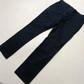 고품질 S rehacer 다크 네이비 치노 팬츠 슬림 핏 버튼 플라이