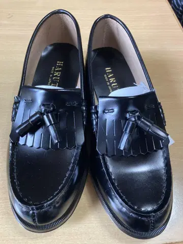 [미사용품] HARUTA 퀼트 태슬 로퍼 블랙 24cm