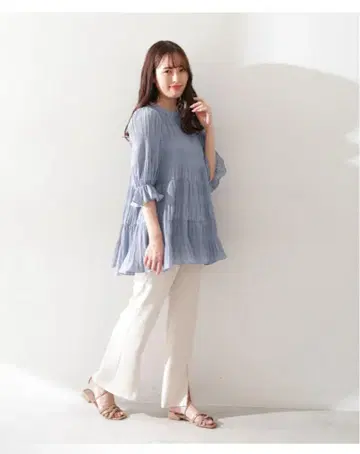 마죠리카 볼륨 블라우스 JILL by JILL STUART 블루