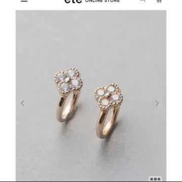 ete 팅클 플라워 귀찌 핑크 골드 캐치 포함