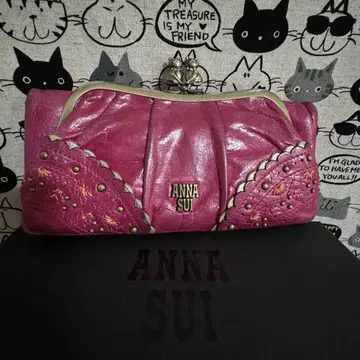 ANNA SUI 고양이 가마구치 장지갑 토크투허