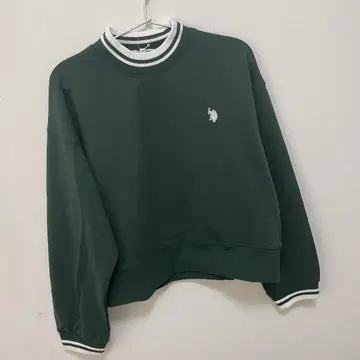 [ U.S. POLO ASSN. ] 더블 페이스 모크넥 숏 기장 맨투맨