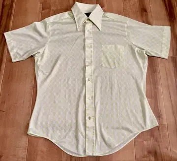 빈티지 SEARS 시어스 롱 포인트 패턴 폴리에스테르 셔츠 70s80s