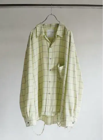 24SS Ancellm RAYON CHECK CRASH LS SHIRT