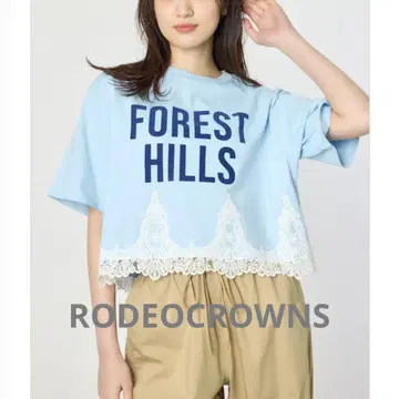 RODEOCROWNS 헴 레이스 T셔츠