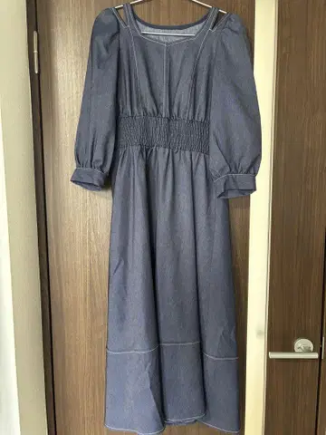 [새상품급] 미슈마슈 데님 원피스 5부 기장