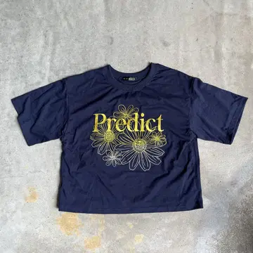GORGEB 플라워 그래픽 크롭 네이비
