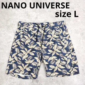 248 NANO UNIVERSE 네이비 잎 패턴 숏팬츠 L