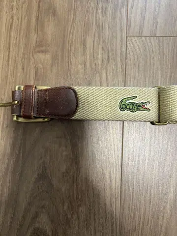 [레어] Lacoste 베이지 캔버스 벨트
