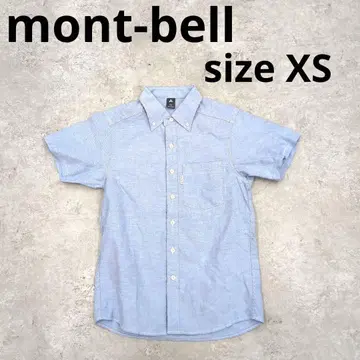 248 mont-bell 반팔 버튼다운 셔츠 XS 파랑