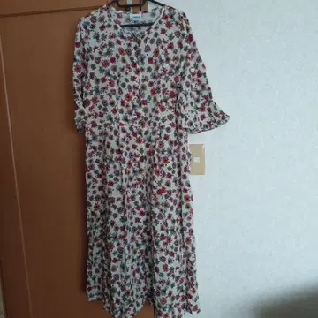 호코모모라 꽃무늬 롱 셔츠 원피스 42