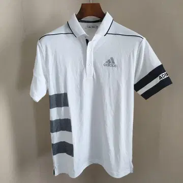 adidas 반팔 폴로셔츠 M 화이트 x 블랙 골프웨어