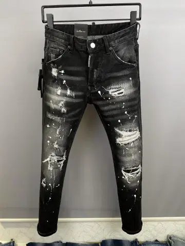 Dsquared2 디스퀘어드 남성용 데님 블랙 데미지 52