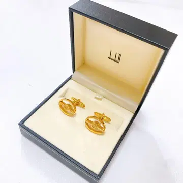 새상품급 던힐 dunhill 골드 서클 d 로고 마크 커프 링크