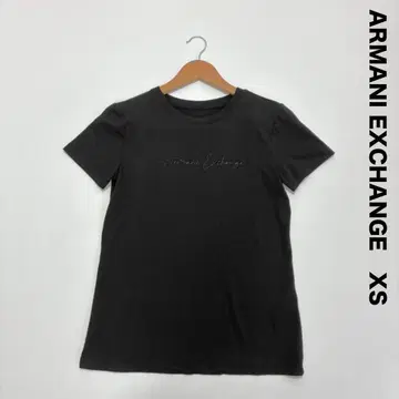 새상품급 AX 아르마니 익스체인지 티셔츠 가슴 부분 자수 반팔 블랙 XS