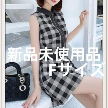 미셸 마카롱 자카드 체크 원피스