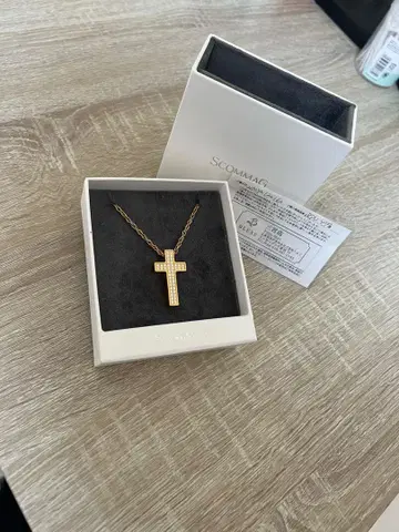SCOMMAG 골드 크로스 목걸이